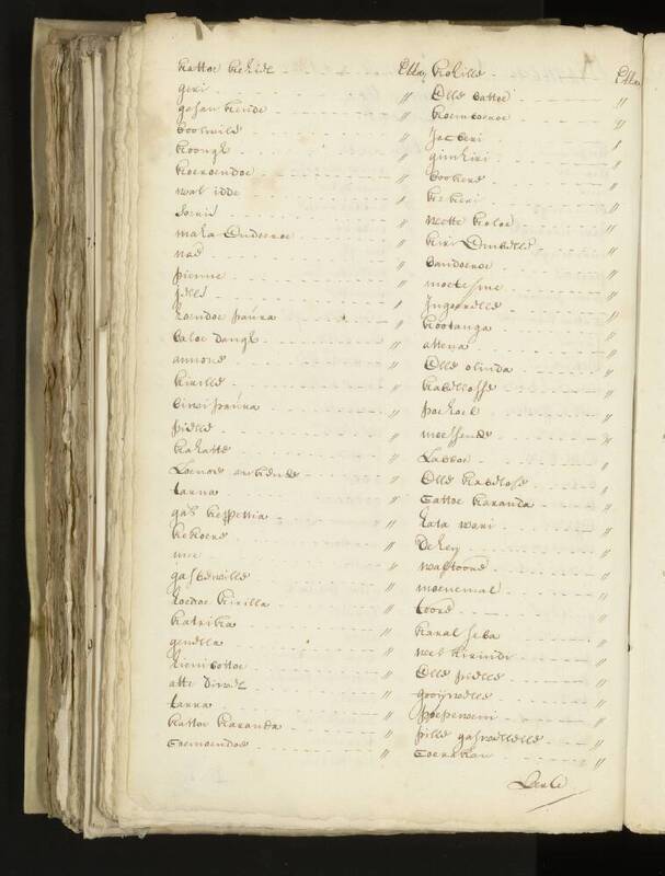 Seedlist from 1698