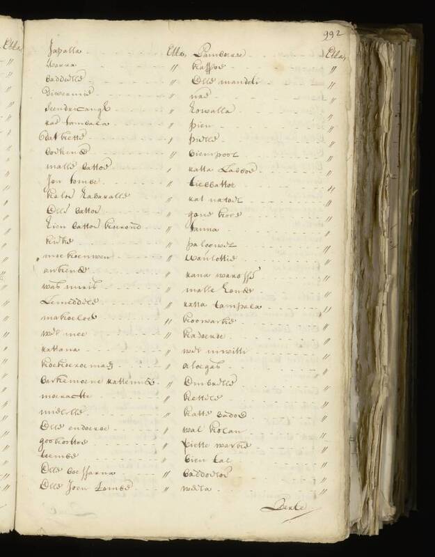 Seedlist from 1698