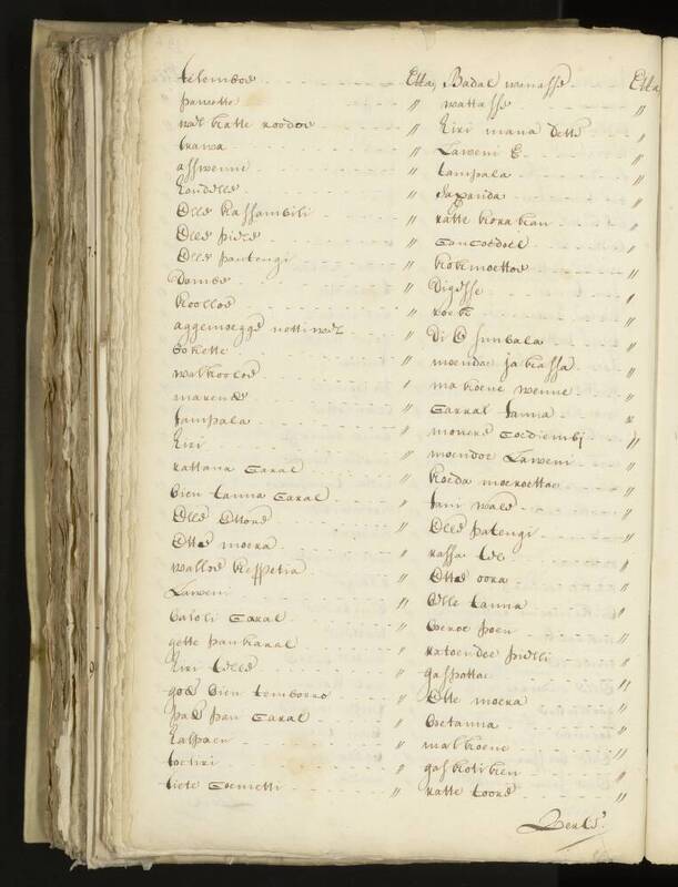 Seedlist from 1698