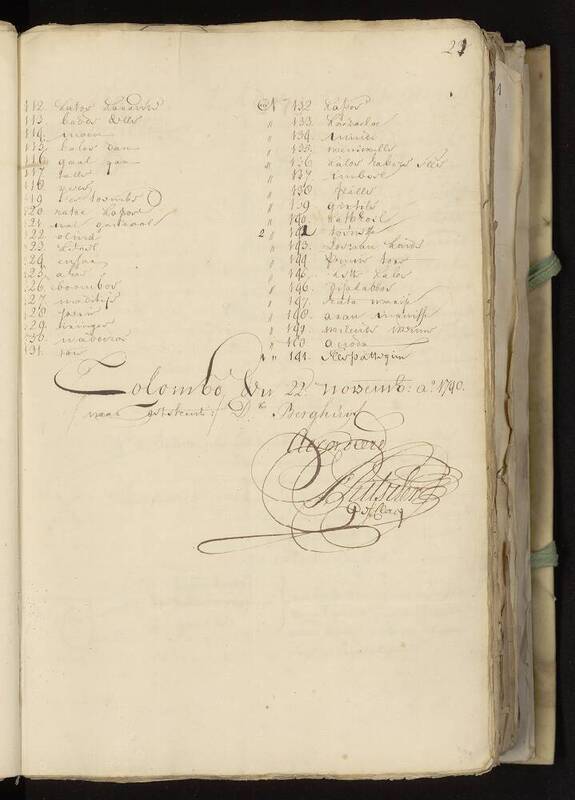 Seedlist from 1740