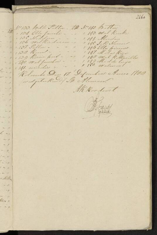 Seedlist from 1788