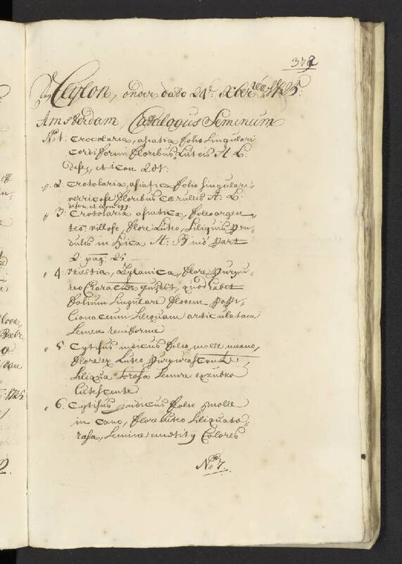 Seedlist from 1725