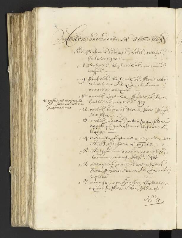 Seedlist from 1725