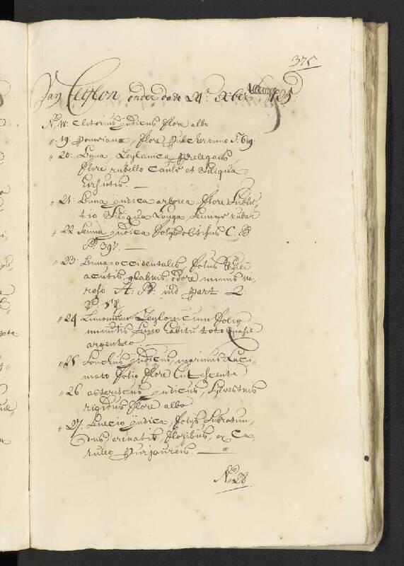 Seedlist from 1725