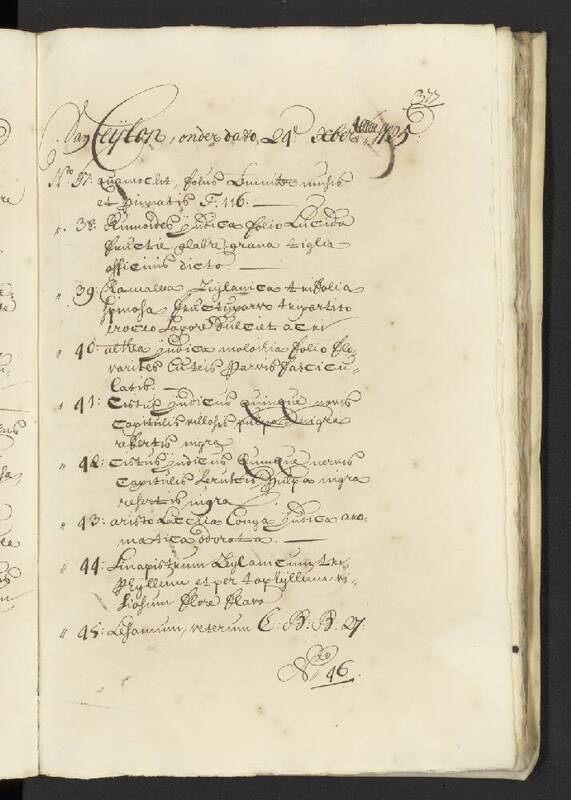 Seedlist from 1725