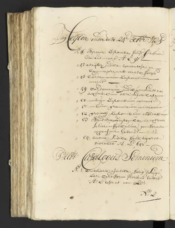 Seedlist from 1725