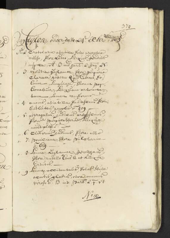 Seedlist from 1725