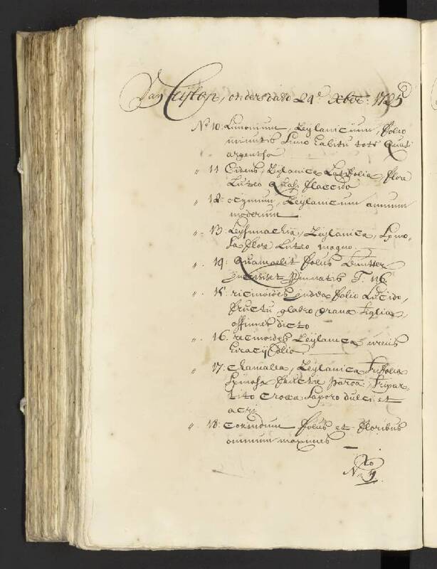 Seedlist from 1725