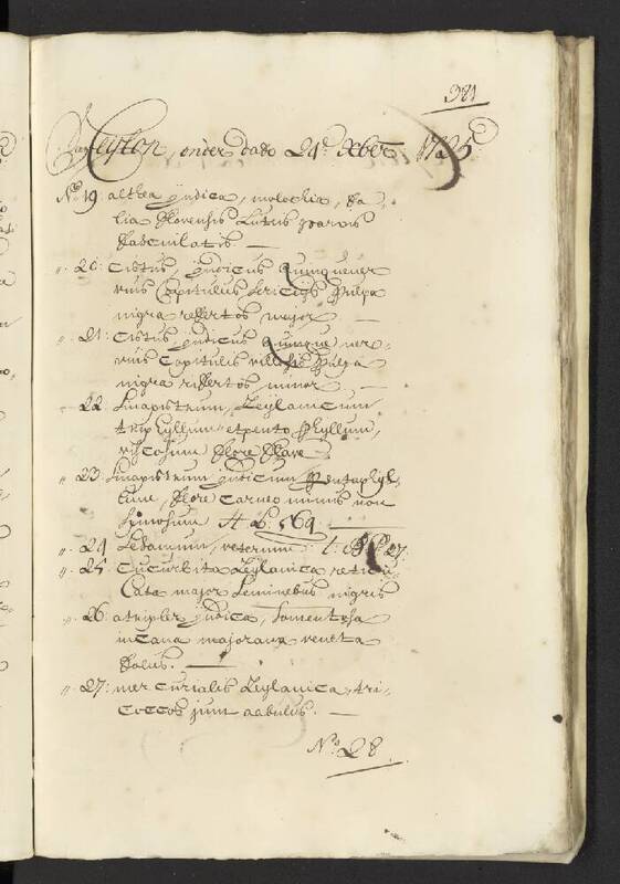 Seedlist from 1725