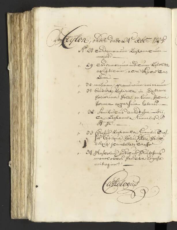 Seedlist from 1725