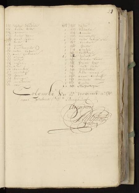 Seedlist from 1740