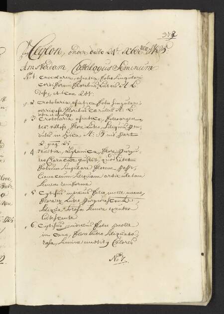 Seedlist from 1725