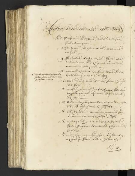 Seedlist from 1725
