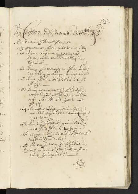 Seedlist from 1725