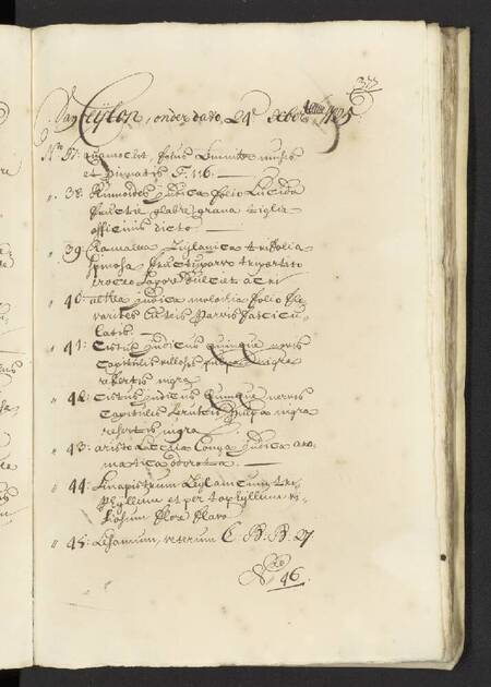 Seedlist from 1725