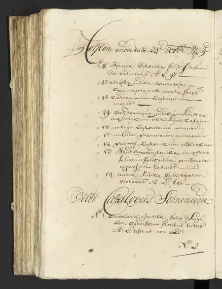 Seedlist from 1725